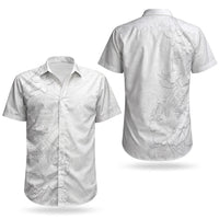 American Samoa White Sunday Couples Matching Puletasi and Hawaiian Shirt Polynesian Pattern With Tropical Flowers