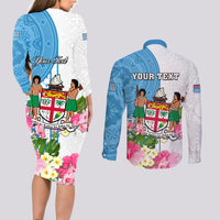 personalized-fiji-day-couples-matching-long-sleeve-bodycon-dress-and-long-sleeve-button-shirts-tanoa-hibiscus-fijian-tapa-masi-pattern