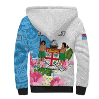 Personalized Fiji Day Sherpa Hoodie Tanoa Hibiscus Fijian Tapa Masi Pattern LT05 - Polynesian Pride