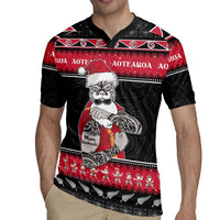 New Zealand Santa Tiki Christmas Rugby Jersey Meri Kirihimete