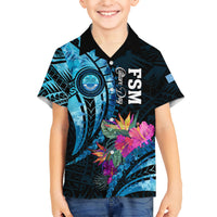 Personalised FSM Culture Day Hawaiian Shirt Tropical Flowers Tribal Pattern LT05 - Polynesian Pride
