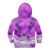 Personalised Pasifika Festival Kid Hoodie Violet Tropical Turtle LT05 - Polynesian Pride