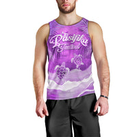 Personalised Pasifika Festival Men Tank Top Violet Tropical Turtle LT05 - Polynesian Pride