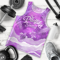Personalised Pasifika Festival Men Tank Top Violet Tropical Turtle LT05 - Polynesian Pride
