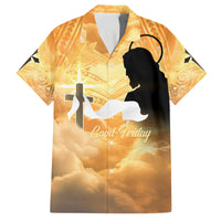Happy Good Friday Family Matching Off Shoulder Maxi Dress and Hawaiian Shirt God Will Bless You LT05 Dad's Shirt - Short Sleeve Gold - Polynesian Pride