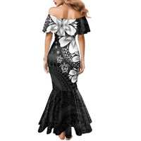 Polynesia Romantic Valentine Mermaid Dress Sea Turtle Couple With Black Plumeria LT05 - Polynesian Pride