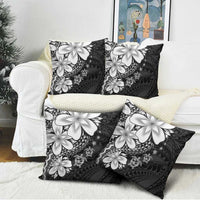 Polynesia Romantic Valentine Pillow Cover Sea Turtle Couple With Black Plumeria