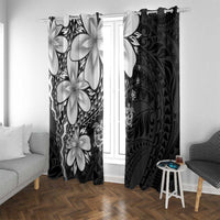 Polynesia Romantic Valentine Window Curtain Sea Turtle Couple With Black Plumeria LT05 With Grommets Black - Polynesian Pride