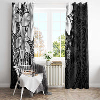 Polynesia Romantic Valentine Window Curtain Sea Turtle Couple With Black Plumeria LT05 - Polynesian Pride