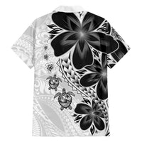 Polynesia Romantic Valentine Family Matching Off Shoulder Maxi Dress and Hawaiian Shirt Sea Turtle Couple With White Plumeria