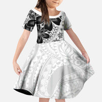 Polynesia Romantic Valentine Family Matching Summer Maxi Dress and Hawaiian Shirt Sea Turtle Couple With White Plumeria