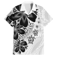 Polynesia Romantic Valentine Family Matching Summer Maxi Dress and Hawaiian Shirt Sea Turtle Couple With White Plumeria