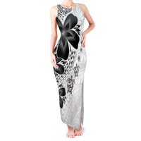 Polynesia Romantic Valentine Tank Maxi Dress Sea Turtle Couple With White Plumeria LT05 Women White - Polynesian Pride