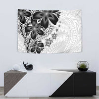 Polynesia Romantic Valentine Tapestry Sea Turtle Couple With White Plumeria