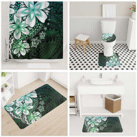 Polynesia Romantic Valentine Bathroom Set Sea Turtle Couple With Aqua Gradient Plumeria