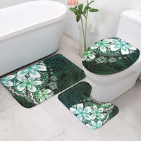 Polynesia Romantic Valentine Bathroom Set Sea Turtle Couple With Aqua Gradient Plumeria