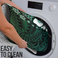 Polynesia Romantic Valentine Bathroom Set Sea Turtle Couple With Aqua Gradient Plumeria