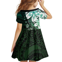 Polynesia Romantic Valentine Family Matching Off Shoulder Short Dress and Hawaiian Shirt Sea Turtle Couple With Aqua Gradient Plumeria LT05 - Polynesian Pride