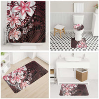 Polynesia Romantic Valentine Bathroom Set Sea Turtle Couple With Red Gradient Plumeria