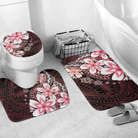 Polynesia Romantic Valentine Bathroom Set Sea Turtle Couple With Red Gradient Plumeria