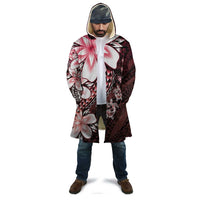 Polynesia Romantic Valentine Cloak Sea Turtle Couple With Red Gradient Plumeria