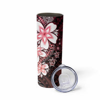 Polynesia Romantic Valentine Skinny Tumbler Sea Turtle Couple With Red Gradient Plumeria LT05 - Polynesian Pride