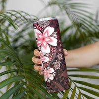 Polynesia Romantic Valentine Skinny Tumbler Sea Turtle Couple With Red Gradient Plumeria LT05 - Polynesian Pride