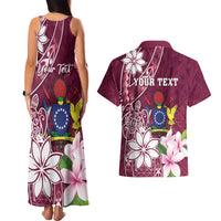 Personalised Cook Island Mangaia Gospel Day Couples Matching Tank Maxi Dress and Hawaiian Shirt Floral Tribal Pattern