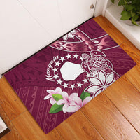 Cook Island Mangaia Gospel Day Rubber Doormat Floral Tribal Pattern
