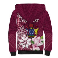 Personalised Cook Island Mangaia Gospel Day Sherpa Hoodie Floral Tribal Pattern
