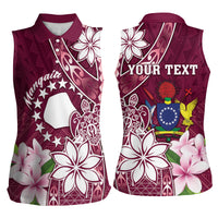 Personalised Cook Island Mangaia Gospel Day Women Sleeveless Polo Shirt Floral Tribal Pattern