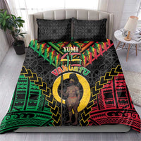 Vanuatu 45th Anniversary Independence Day Bedding Set Melanesian Warrior With Sand Drawing Pattern LT05