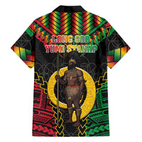 Vanuatu 46th Anniversary Independence Day Family Matching Long Sleeve Bodycon Dress and Hawaiian Shirt Melanesian Warrior With Sand Drawing Pattern LT05 - Polynesian Pride