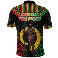 Vanuatu 45th Anniversary Independence Day Polo Shirt Melanesian Warrior With Sand Drawing Pattern LT05