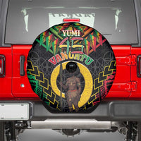 Vanuatu 45th Anniversary Independence Day Spare Tire Cover Melanesian Warrior With Sand Drawing Pattern LT05