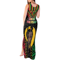 Vanuatu 46th Anniversary Independence Day Tank Maxi Dress Melanesian Warrior With Sand Drawing Pattern LT05 - Polynesian Pride
