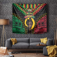 Vanuatu 45th Anniversary Independence Day Tapestry Melanesian Warrior With Sand Drawing Pattern LT05