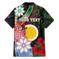 Personalised Vanuatu Shefa Day Family Matching Long Sleeve Bodycon Dress and Hawaiian Shirt Floral Pattern