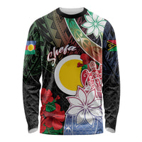 Personalised Vanuatu Shefa Day Long Sleeve Shirt Floral Pattern LT05 Unisex Black - Polynesian Pride