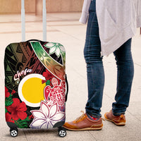 Vanuatu Shefa Day Luggage Cover Floral Pattern LT05 Black - Polynesian Pride