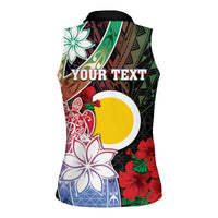 Personalised Vanuatu Shefa Day Women Sleeveless Polo Shirt Floral Pattern