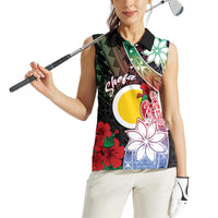 Personalised Vanuatu Shefa Day Women Sleeveless Polo Shirt Floral Pattern