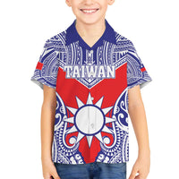 Personalised Taiwan Family Matching Off The Shoulder Long Sleeve Dress and Hawaiian Shirt Austronesian Tribal Tattoo Red - Polynesian Pride