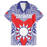 Personalised Taiwan Family Matching Short Sleeve Bodycon Dress and Hawaiian Shirt Austronesian Tribal Tattoo Red - Polynesian Pride