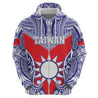 Personalised Taiwan Hoodie Austronesian Tribal Tattoo Red - Polynesian Pride