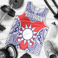 Personalised Taiwan Men Tank Top Austronesian Tribal Tattoo Red - Polynesian Pride