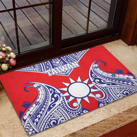 Taiwan Rubber Doormat Austronesian Tribal Tattoo Red - Polynesian Pride