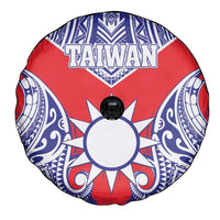 Taiwan Spare Tire Cover Austronesian Tribal Tattoo Red - Polynesian Pride