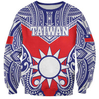 Personalised Taiwan Sweatshirt Austronesian Tribal Tattoo Red - Polynesian Pride