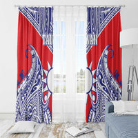 Taiwan Window Curtain Austronesian Tribal Tattoo Red - Polynesian Pride